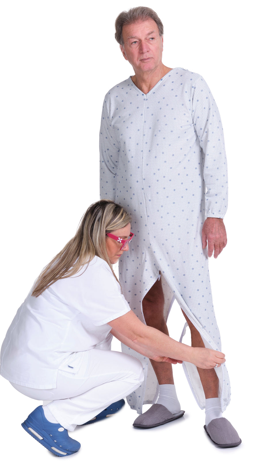 Grenouillère incontinence d'hiver à manches longues 100% coton - 9012-F